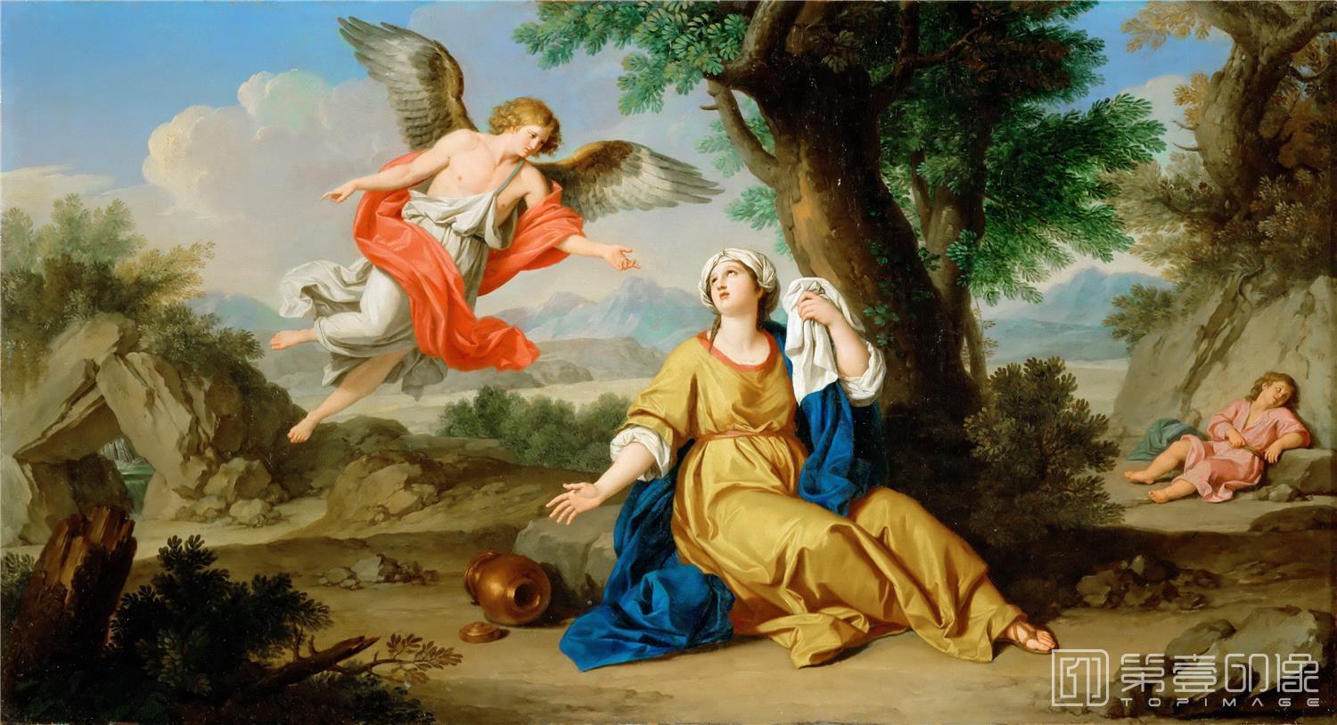 油画-卢浮宫-Giuseppe BottaniHagar and the Angel-0813